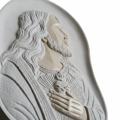 Scultura Bassorilievo Sacro Cuore di Gesù – Decoro Sacro Artigianale per Lapidi e Cappelle - CR14