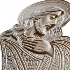 Scultura Bassorilievo Gesù di Profilo "Soft Design" – Decoro Sacro Artigianale per Lapidi e Cappelle - SSD3