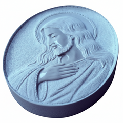 Scultura Bassorilievo Gesù di Profilo – Decoro Sacro Artigianale per Lapidi e Cappelle - CR08