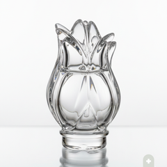 Cristallo di Ricambio per Luce Votiva a Tulipano - Copertura Artistica in Vetro per Lampada Cimiteriale (Attacco Ø 5cm)
