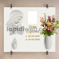 Lapide per loculo a parete con scultura soft design madonna – LL04