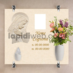 Lapide per loculo a parete con scultura soft design madonna – LL04