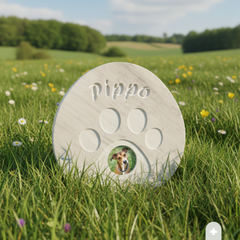 Lapide per Animali "Impronta del Cuore" in Marmo Carrara – Scultura Artigianale in Marmo Lucido