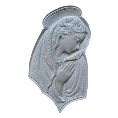 Scultura Bassorilievo Madonna di Profilo Sagomata – Decoro Sacro Artigianale per Lapidi e Cappelle - MA29