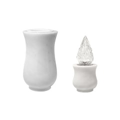 Portafiori e lampada in marmo bianco – Modello Tornito