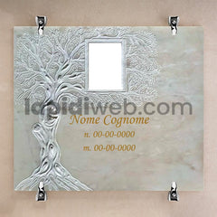 Lapide per loculo a parete con albero della vita e gesù – LL01